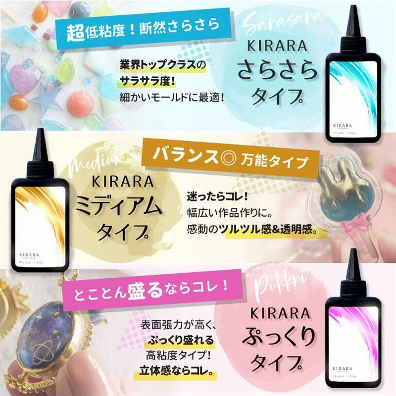 100g 】キララ UVレジン液 / ハードタイプ 高粘度 低粘度 UVLED