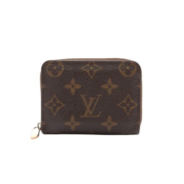 LOUIS VUITTON LV 路易威登 拉鍊零錢包 棕色 原花帆布 M60067 【二手名牌BRAND OFF】