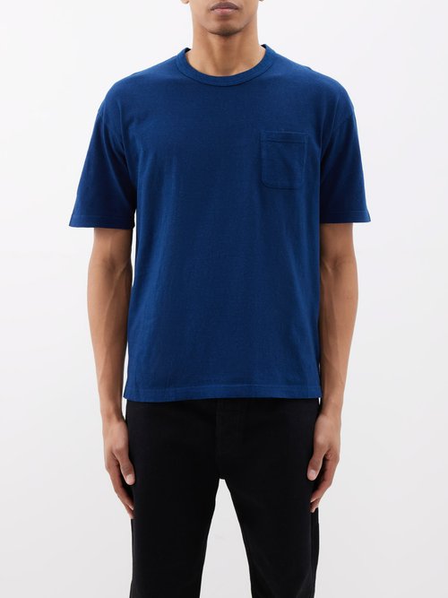 Visvim - Jumbo Patch-pocket Cotton-jersey T-shirt - Mens - Dark Indigo