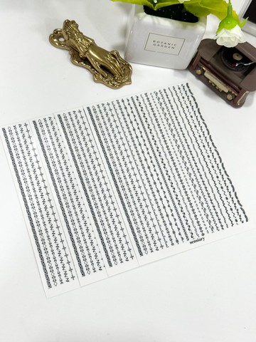 sensiary 黑色圖案線條貼紙 4p