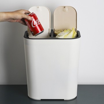 垃圾分類桶雙桶家用帶蓋客廳創意廚房衛生間干濕分離按壓垃圾桶