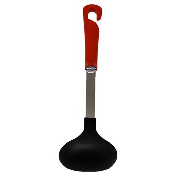 KAI 貝印 House 尼龍深勺 耐熱200度 28.5x9.2x7.2cm  紅色 + 銀色 + 黑色  1個