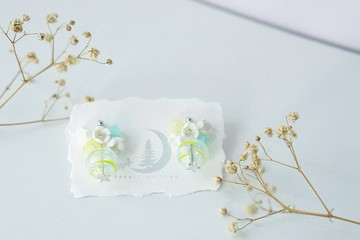 午夜的森林。夏祭の水球耳環。檸檬梳打