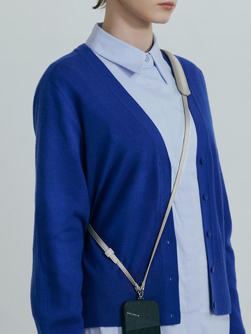 Planeta 皮革手機背帶 /手機肩帶 (淺灰色) Mercury 輕奢造型