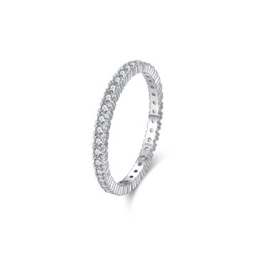 MODIAN摩典S925純銀滿鉆排戒百搭疊戴高級感輕奢戒指時尚素圈尾戒