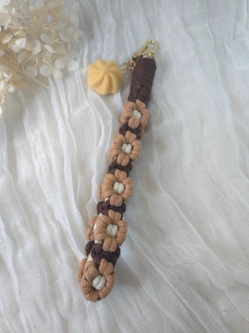 雛菊手機掛繩 奶油餅乾羊毛氈螢幕擦組合款 鑰匙圈 包包吊飾