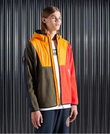 Superdry Men's Men's Slipstream Extreme Polar Hoodie Green / Dark Grey Green - Size: L