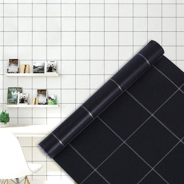 快速出貨 台灣現貨簡約格子防水自黏牆貼 45cmx10m PVC防潮防污耐磨 帶背膠牆紙壁貼壁紙 裝潢裝修【BE0215】《約翰家