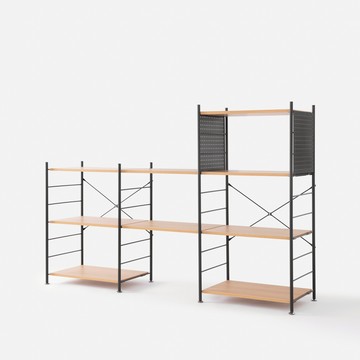 (組合)特力屋 快裝個性化層架 3+4層架套組 含延伸層板2片+洞洞板2片 191x44.5x125.5cm 書架 收納架 置物架