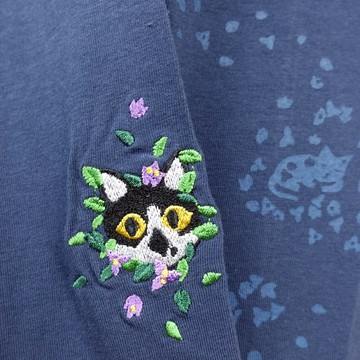 花花貓 內搭褲 深藍