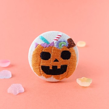 萬聖節綜合甜點刺繡胸針