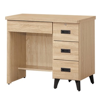 文創集 亞力2.9尺四抽書桌(六色可選)-88x54.5x76cm免組