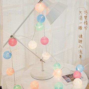 WallFree窩自在★3米棉球燈 聖誕燈 裝飾燈(棉球燈 聖誕燈 裝飾燈  聖誕布置 竹編燈 球燈 燈串 漫婚禮生日兒童房間佈置 聖誕樹球串燈)