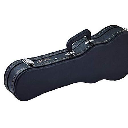 Ortega Guitars Baritone Ukulele Uke Bass Economy Hardshell Case-15 mm Velvet Padding-Black w Chrome Hardware, (OUCSTD-BA)