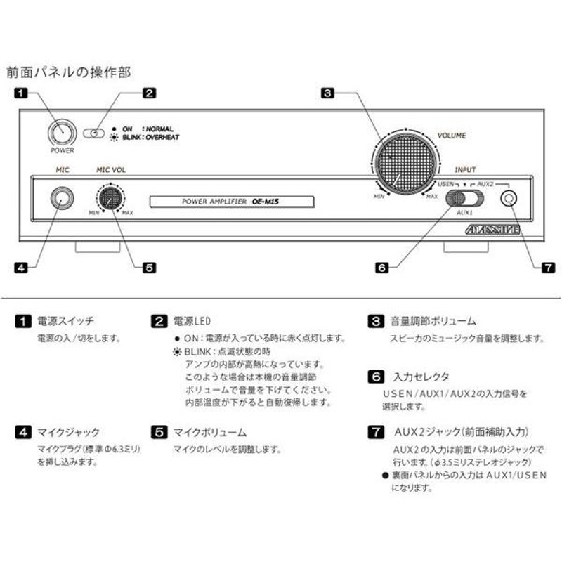 MASSIVE(マッシブ) OE-M15 ◇ パワーアンプ ( ハイ・ロー兼用 ) MONO