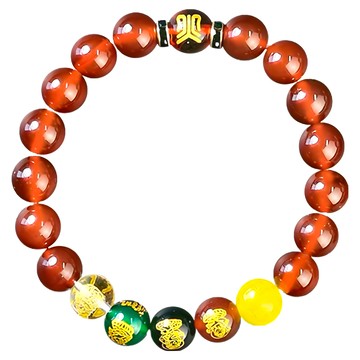 五姓財神珠 手鍊 手圍14-18cm  10 mm  木