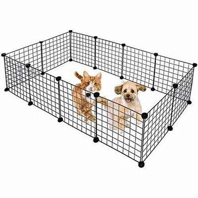 [Qorfran]ペットフェンス 脱走防止 犬ゲージ 簡易サークル 組立簡単 組み合わせ自由