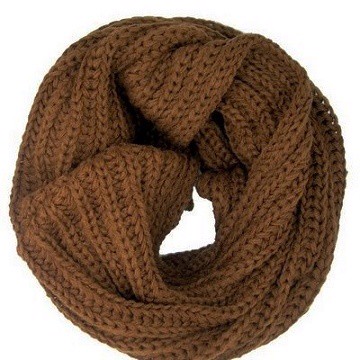 Charme 韓版新款 保暖高領設計素色小圍脖(咖啡色)