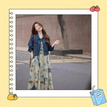 🌈綺羅✨連衣裙套裝女 連身裙 韓系碎花長裙洋裝 夏日女裝海邊度假風 無袖性感抗皺收腰修身顯瘦通勤女裝牛仔外套大尺碼