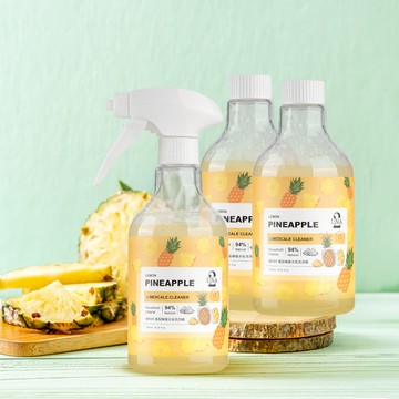 酵呵呵 94%天然鳳梨檸檬水垢泡泡噴 500ML-UNA (一瓶泡沫噴霧瓶+兩瓶補充瓶)