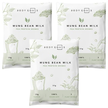 Body Goals 豌豆蛋白飲 綠豆沙 31g 3包-純素 低糖