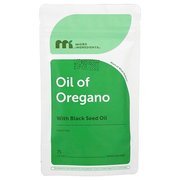 Micro Ingredients, 含黑籽油的牛至油，75 粒軟膠囊