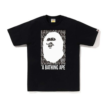 BAPE Lux Sport Pattern Box Ape Head Tee 猿人 字體 短袖 黑色 1K80110048-BK [台灣現貨]