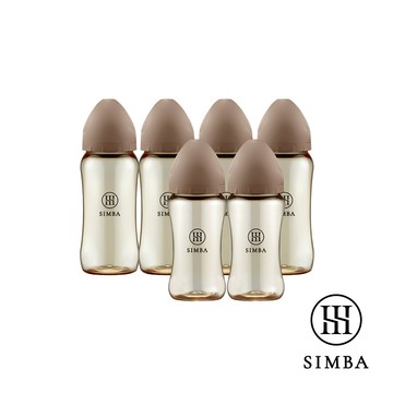 小獅王辛巴 全齡適用-蘊蜜鉑金PPSU寬口防脹氣奶瓶(4大2中)_摩卡慕斯