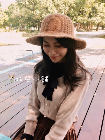 「拉兒小舖」台灣現貨 日系 韓版  秋冬款 素面 針織漁夫帽 花邊針織毛帽 荷葉邊