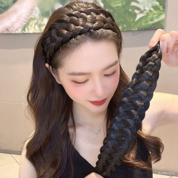 高仿真麻花假髮辮子髮箍女純手工編織製作髮箍2023款增高顱頂頭飾 RYLQ