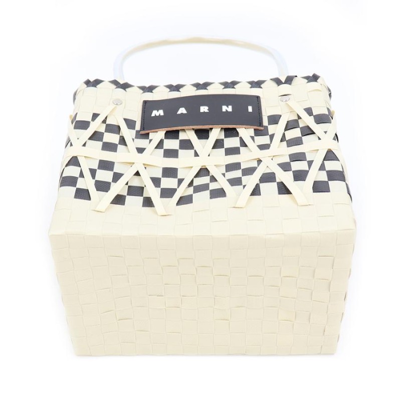 【美品】MARNI マルニ ステンシルバッグ バスケットバッグ リリーホワイト MARNI マルニ ステンシルバッグ バスケットバッグ リリー