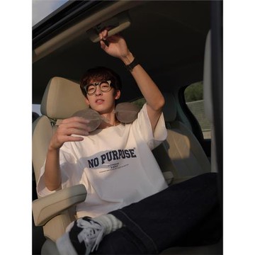 男裝美式學院風字母印花短袖T恤夏季青少年寬松棉質學生百搭半袖
