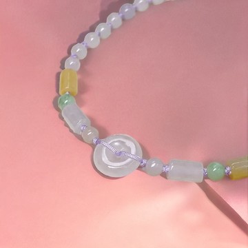【願‧平安】冰種翡翠平安扣編織手鍊 |天然緬甸玉翡翠A貨 | 送禮