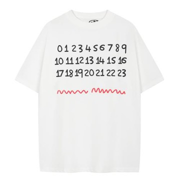 藝術家系列數字字母印花短袖T恤