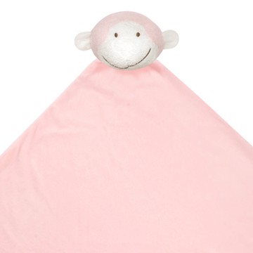 美國 Angel Dear - 安撫毛毯-粉紅小猴