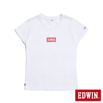 EDWIN 女款 BOX LOGO短袖T恤(白色)