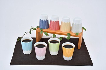 富士山陶瓷杯子 (高款) 绿颜色