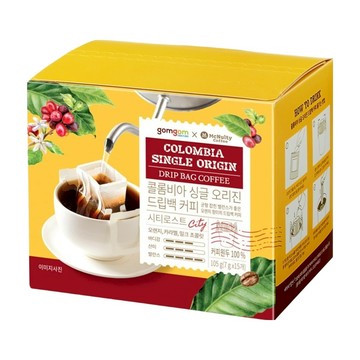 gomgom 哥倫比亞單品濾掛式咖啡 7g x 15包  1盒