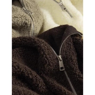 慵懶風連帽套頭羊絨衫秋冬季別致小眾半拉鏈設計感羊毛針織衫上衣