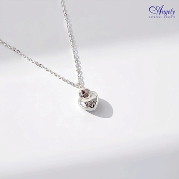 [快速出貨]【Angely】心中的星光・愛心鋯石項鍊(享盒裝服務)｜ 甜美 獨特 簡約 生日禮物 情人禮物 女生禮物 職場穿搭 11月壽星生日快樂