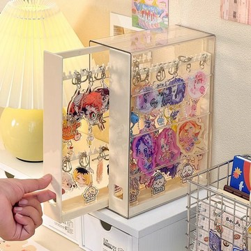 ✨小鋪嚴選✨鑰匙扣收納架抽拉掛件飾品展示盒手鍊掛架防纏繞放耳環的首飾架子