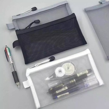 ✨臺灣出貨✨韓系透明網紗筆袋收納袋學生鉛筆文具袋小衆考試專用文具盒ins風