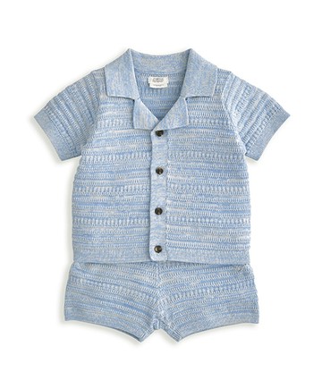 海浪小腳印-短袖套裝9-12m