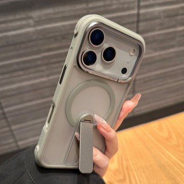 i17 四角氣囊 隱形支架 磁吸手機殼 適用於 iPhone 13 14 15 16 17 Pro max 保護殼