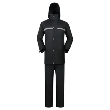 DREAMCATCHER 捕夢網 兩件式 反光條設計 防水透氣雨衣褲套裝  黑色  3XL