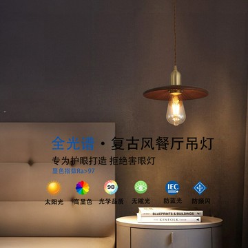 吊燈 燈具 熱銷 免運 速發 開立發票 北歐個性創意餐廳吊燈實木燈罩胡桃木色書房燈玄關過道臥室吧臺燈