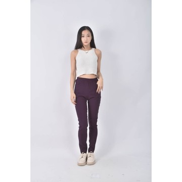 (S) 高腰棉質紫色長褲二手衣