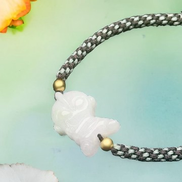 冰糯種翡翠卡通人物編織手鍊 | 天然緬甸玉翡翠A貨 | 送禮