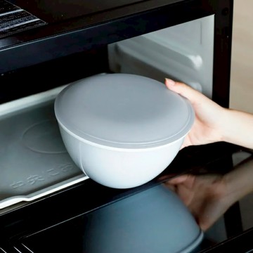 CB JAPAN atomico系列 多功能可微波耐熱瀝水籃3件組-1.5L - 灰色