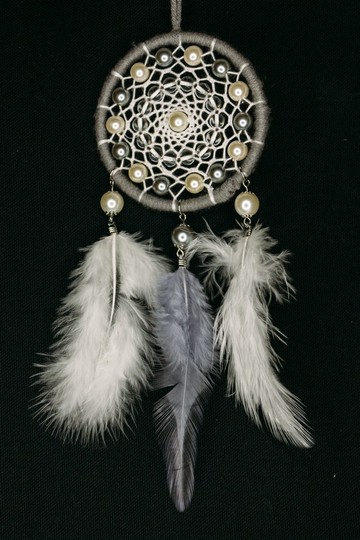 純手工捕夢網 Handmade Dreamcatcher－【 泡泡糖－灰白】
